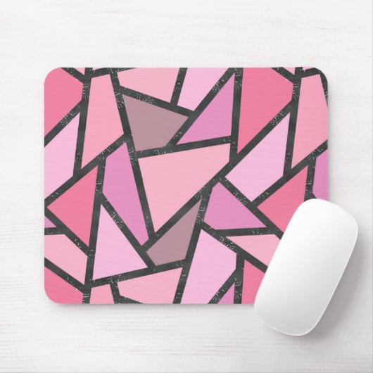 Schaduwen van het patroon van gekleurd koraal glas muismat (Met muis)