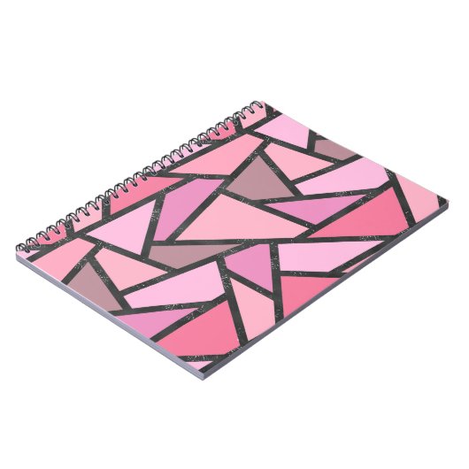 Schaduwen van het patroon van gekleurd koraal glas notitieboek (Linkerzijde)