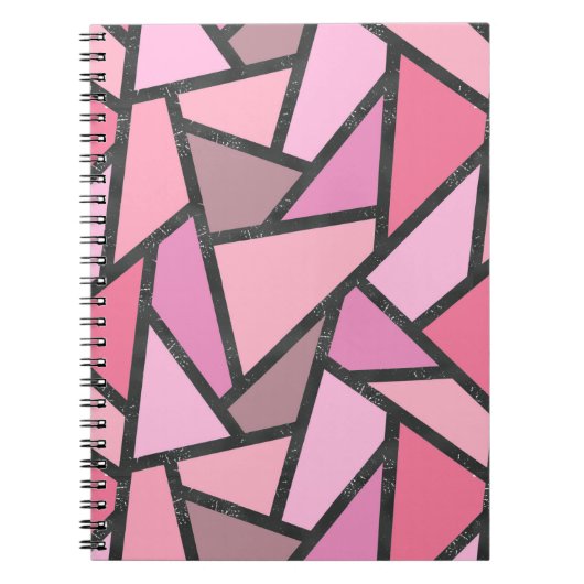 Schaduwen van het patroon van gekleurd koraal glas notitieboek (Voorkant)