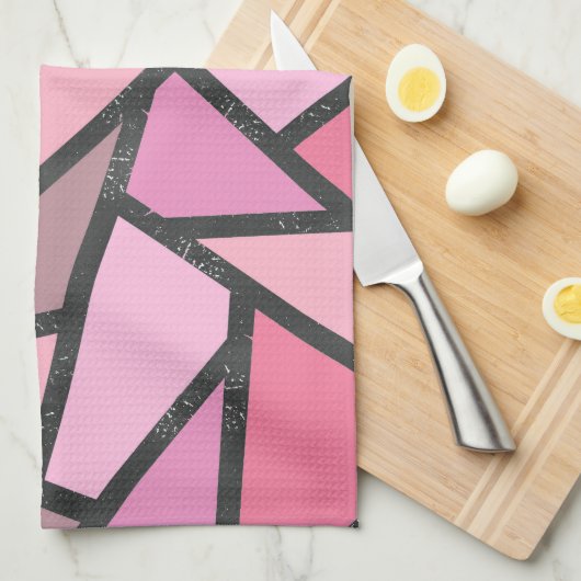 Schaduwen van het patroon van gekleurd koraal glas theedoek (Quarter Fold)