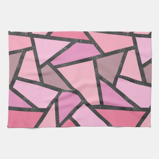 Schaduwen van het patroon van gekleurd koraal glas theedoek (Horizontaal)