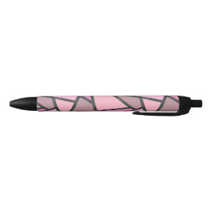 Schaduwen van het patroon van gekleurd koraal glas zwarte inkt pen