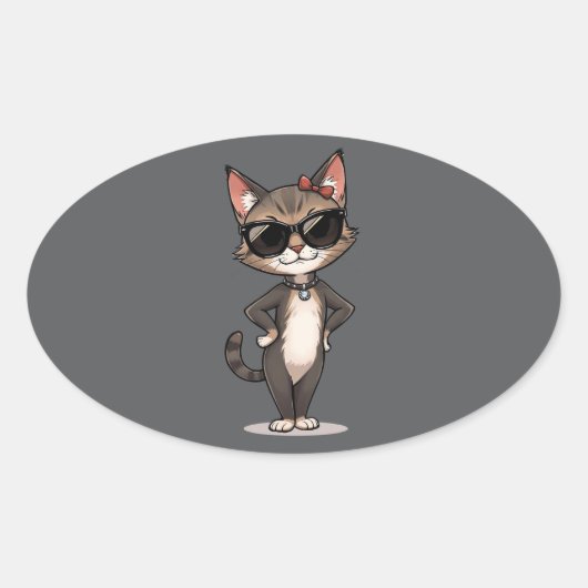 Schaduwen van onafhankelijkheid ovale sticker (Voorkant)