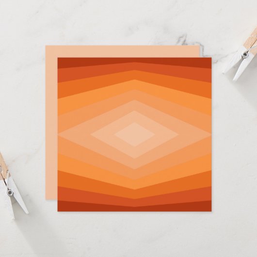 Schaduwen van Oranje geometrische Abstracte kunst Kaart (Voorkant / Achterkant in situ)