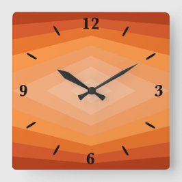 Schaduwen van Oranje geometrische Abstracte kunst Vierkante Klok