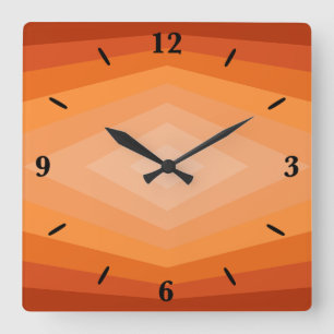 Schaduwen van Oranje geometrische Abstracte kunst Vierkante Klok