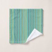 Schaduwen van Oranje Stippen met Blauwgroen achter Bad Handdoek (Wasdoekje)