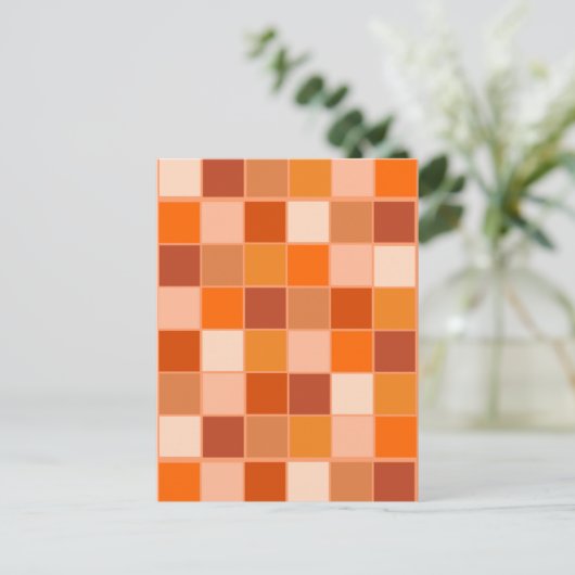 Schaduwen van Oranje Vierkanten Briefkaart (Staand voorkant)