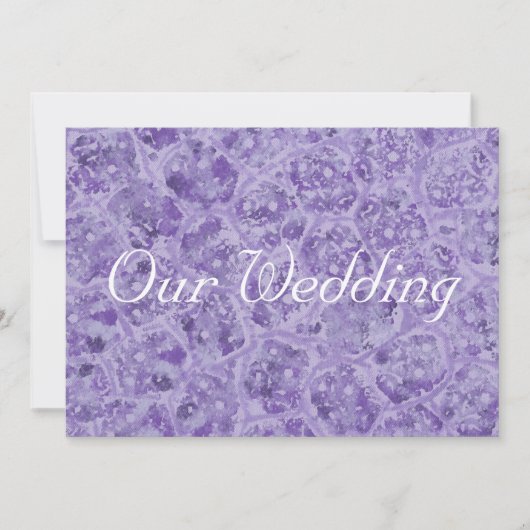 Schaduwen van Paarse bruiloft uitnodigingen, op ma Kaart (Voorkant)