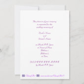 Schaduwen van Paarse bruiloft uitnodigingen, op ma Kaart (Achterkant)