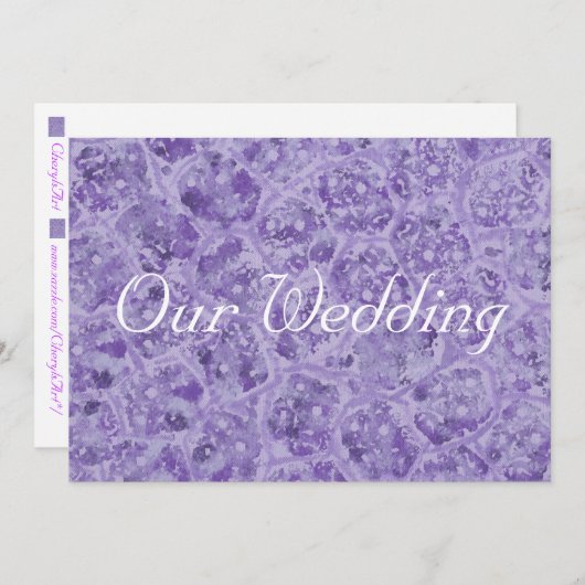 Schaduwen van Paarse bruiloft uitnodigingen, op ma Kaart (Voorkant / Achterkant)