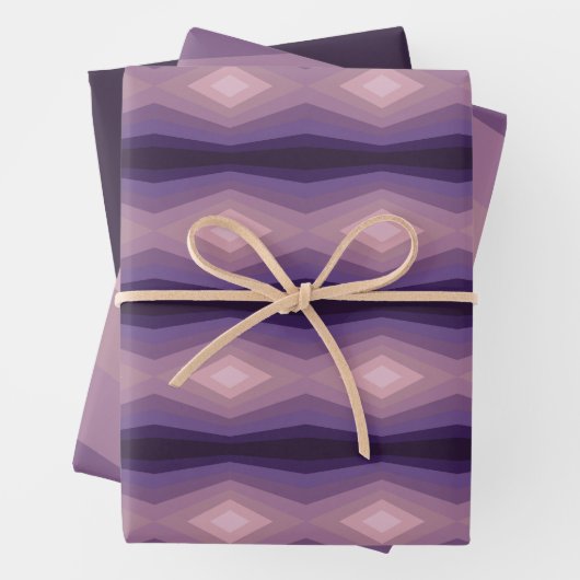 Schaduwen van Paarse geometrische Abstracte kunst Inpakpapier Vel (In situ)