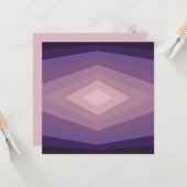 Schaduwen van Paarse geometrische Abstracte kunst Kaart (Voorkant / Achterkant in situ)