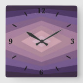 Schaduwen van Paarse geometrische Abstracte kunst Vierkante Klok (Voorkant)