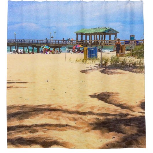 Schaduwen van Palm Trees Douchegordijn (Voorkant)