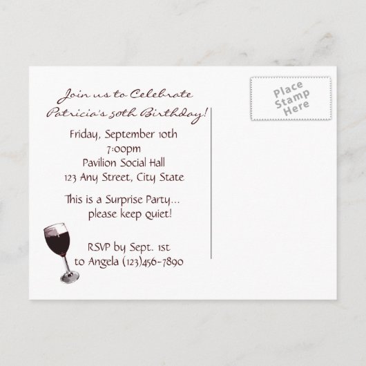 Schaduwen van rode uitnodiging (Achterkant)