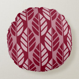 Schaduwen van rood gestileerde lederen Patroon Rond Kussen