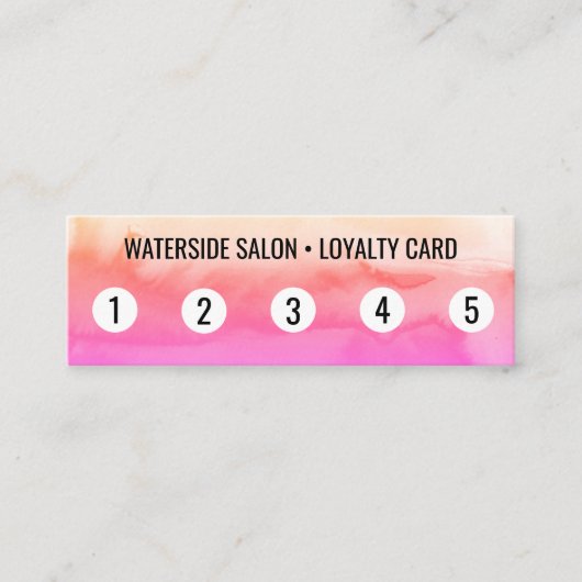 Schaduwen van roze Abstracte Waterverf 5 Klantenkaartje (Voorkant)