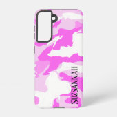 Schaduwen van roze en witte Camouflage Samsung Galaxy Hoesje (Achterkant)