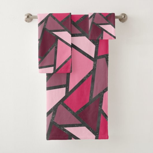 Schaduwen van roze gekleurd glas bad handdoek (Insitu)