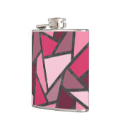 Schaduwen van roze gekleurd glas heupfles (Links)
