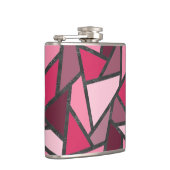 Schaduwen van roze gekleurd glas heupfles (Rechts)