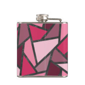 Schaduwen van roze gekleurd glas heupfles (Achterkant)