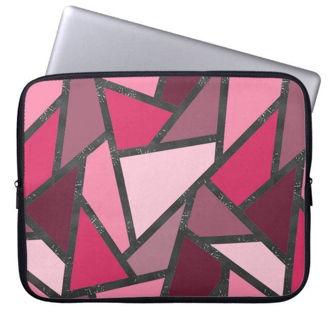 Schaduwen van roze gekleurd glas laptop sleeve (Voorkant)