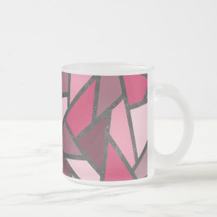 Schaduwen van roze gekleurd glas matglas koffiemok