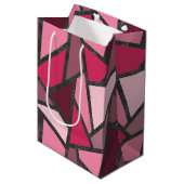 Schaduwen van roze gekleurd glas medium cadeauzakje (Voorkant Gekanteld)