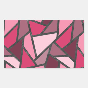 Schaduwen van roze gekleurd glas rechthoekige sticker