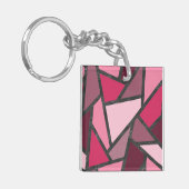 Schaduwen van roze gekleurd glas sleutelhanger (Voorkant Links)