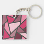 Schaduwen van roze gekleurd glas sleutelhanger (Achterkant)