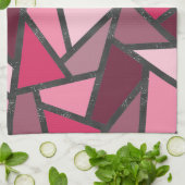 Schaduwen van roze gekleurd glas theedoek (Gevouwen)