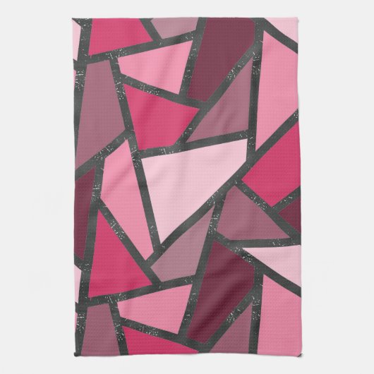 Schaduwen van roze gekleurd glas theedoek (Verticaal)