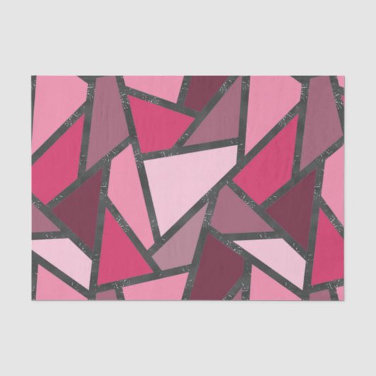 Schaduwen van roze gekleurd glas tissuepapier (Voorkant)