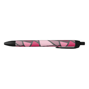 Schaduwen van roze gekleurd glas zwarte inkt pen