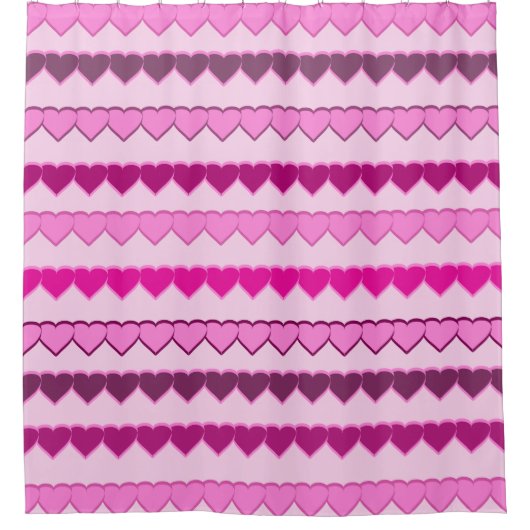Schaduwen van roze hartslag douchegordijn (Voorkant)