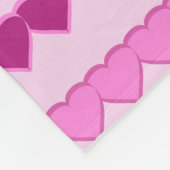 Schaduwen van roze hartslag fleece deken (Hoek)