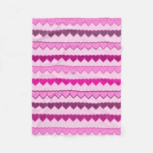 Schaduwen van roze hartslag fleece deken (Voorkant)