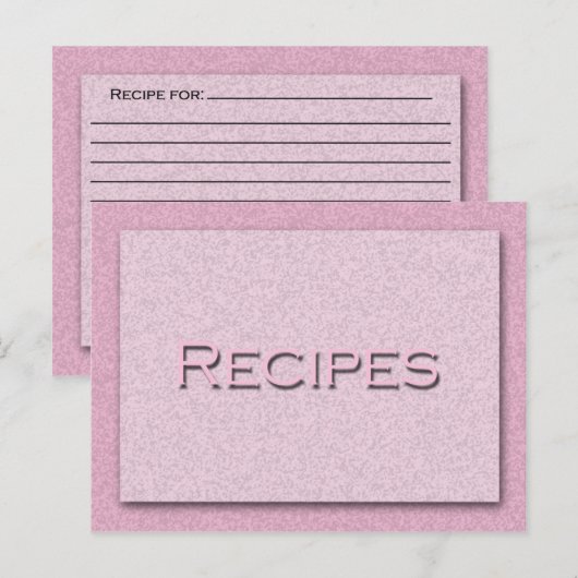 Schaduwen van roze kaart (Voorkant / Achterkant)