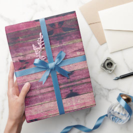 Schaduwen van roze kleurrijke Rustige Houtlook Cadeaupapier