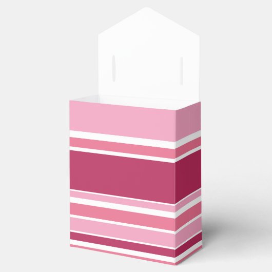 Schaduwen van roze strepen bedankdoosjes (Geopend)