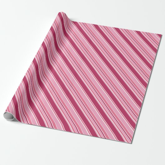 Schaduwen van roze strepen cadeaupapier (Uitgerold)