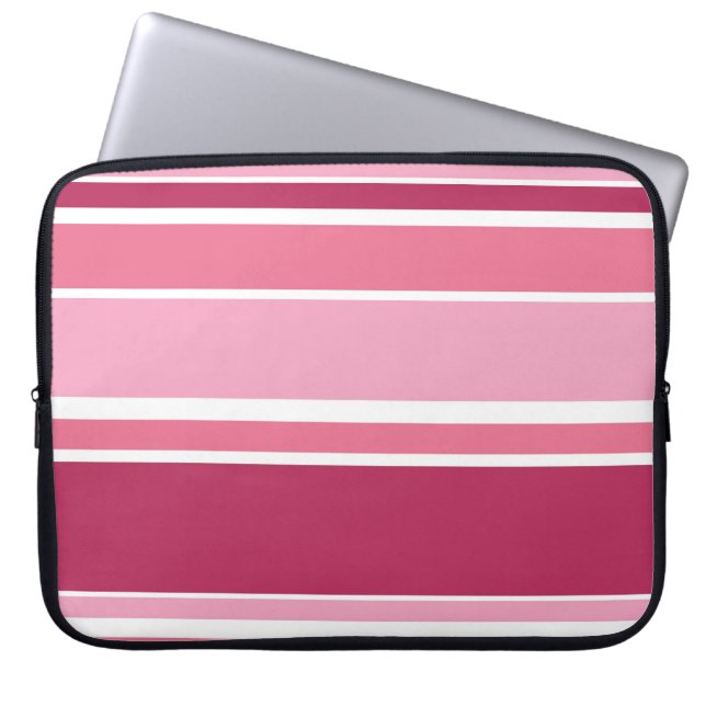 Schaduwen van roze strepen laptop sleeve (Voorkant)