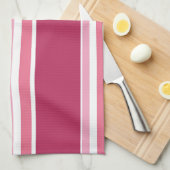 Schaduwen van roze strepen theedoek (Quarter Fold)