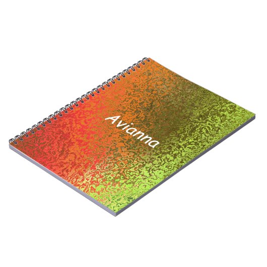 Schaduwen van Sinaasappel en Groen Voeg Naam toe Notitieboek (Linkerzijde)