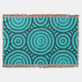 Schaduwen van Turquoise Nested Circular Pattern Deken