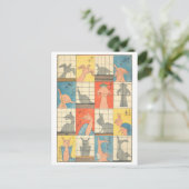 schaduwfiguren Japans Ukiyo-e Briefkaart (Staand voorkant)
