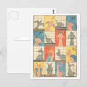 schaduwfiguren Japans Ukiyo-e Briefkaart (Voorkant / Achterkant)
